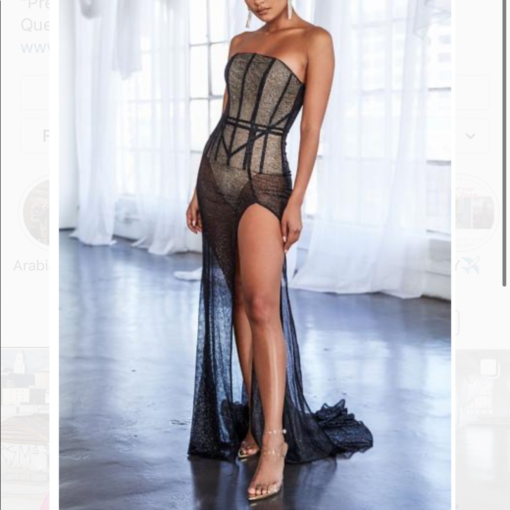 Abyss by Abby gown black and glitter gown